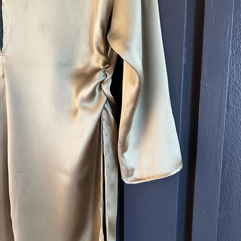 ZARA: Silky Khaki Tunic
